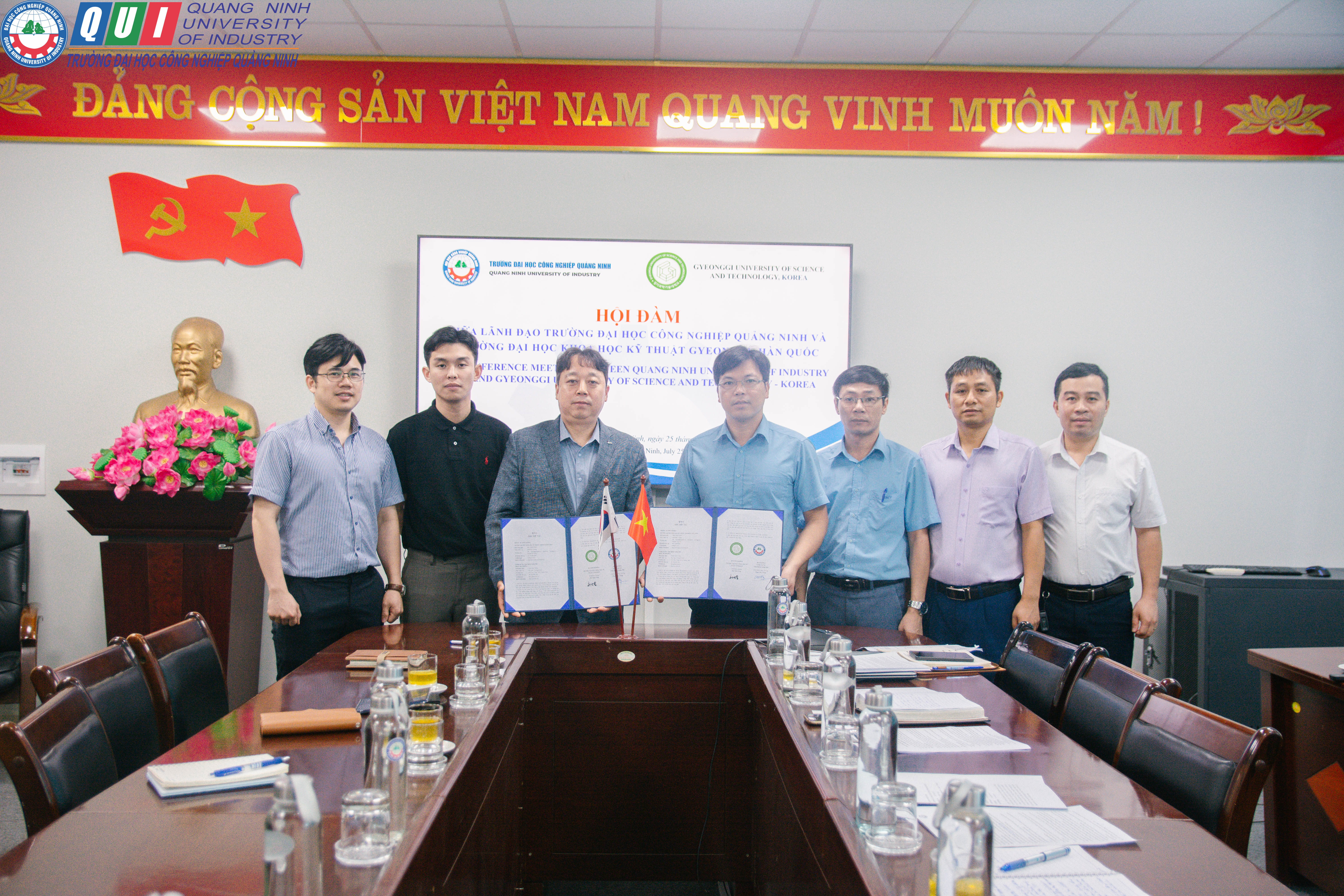 Thúc đẩy hợp tác quốc tế: Trường Đại học Công nghiệp Quảng Ninh đón tiếp và làm việc với đại diện Trường Đại học Khoa học kỹ thuật Gyeonggi, Hàn Quốc